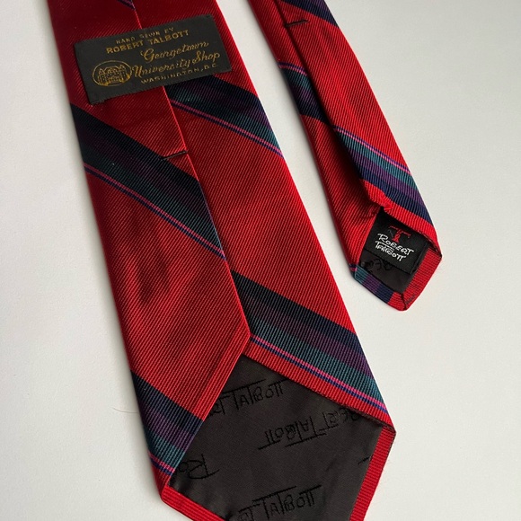 Robert Talbot Silk Red Striped Tie - Picture 3 of 5